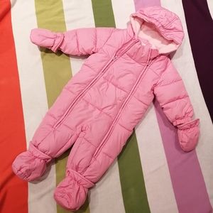 πΆ5/$20 Joe Fresh One-piece Snowsuit (pink, 6-12 months)